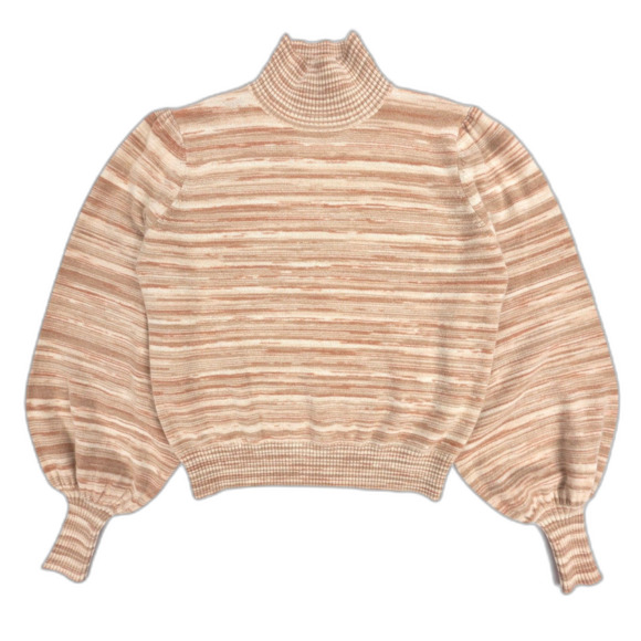 NEW Zimmermann 100% Cashmere Sweater Bishop Sleeve Striped Boho Quiet Luxury - Picture 1 of 6